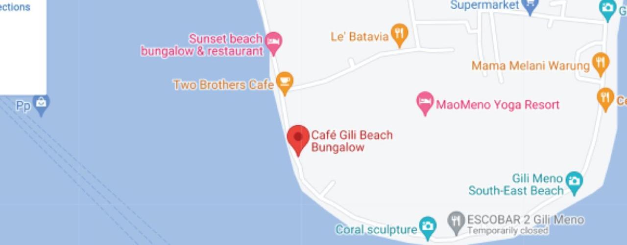 Bungalow Cafe Gili Beachfront Гили Мено Екстериор снимка